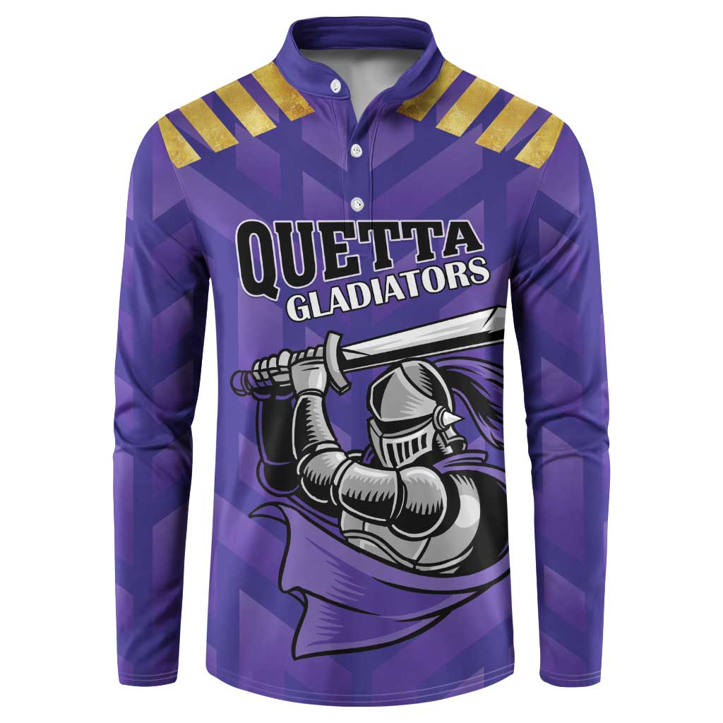 Custom Quetta Cricket Gladiators Button Sweatshirt One Force Purple Force - Wonder Print Shop
