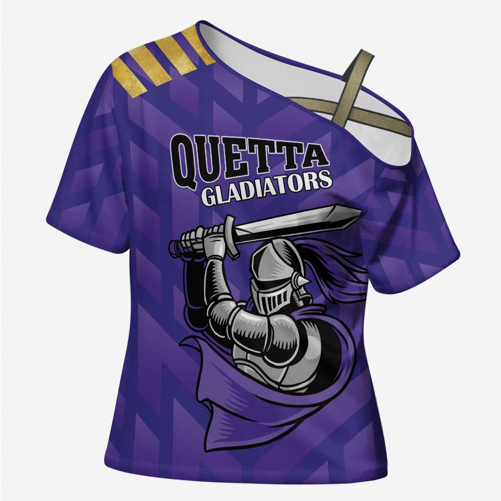 Custom Quetta Cricket Gladiators Cross Shoulder Shirt One Force Purple Force - Wonder Print Shop