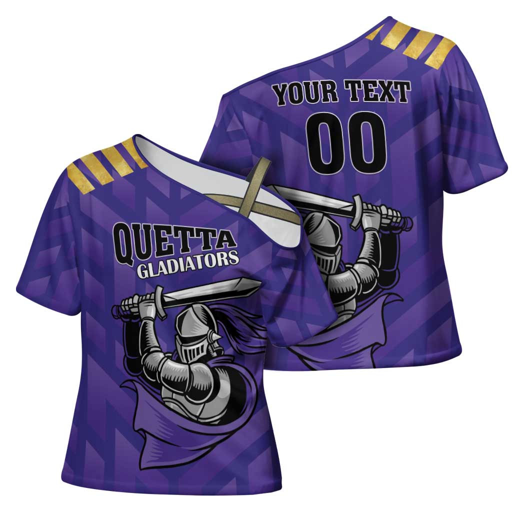 Custom Quetta Cricket Gladiators Cross Shoulder Shirt One Force Purple Force - Wonder Print Shop