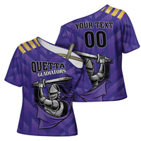 Custom Quetta Cricket Gladiators Cross Shoulder Shirt One Force Purple Force - Wonder Print Shop