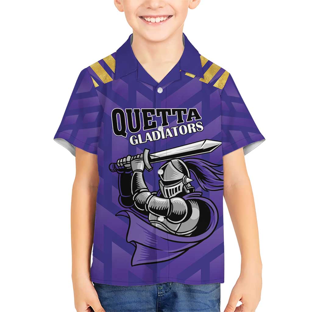 Custom Quetta Cricket Gladiators Kid Hawaiian Shirt One Force Purple Force - Wonder Print Shop