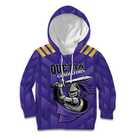 Custom Quetta Cricket Gladiators Kid Hoodie One Force Purple Force - Wonder Print Shop