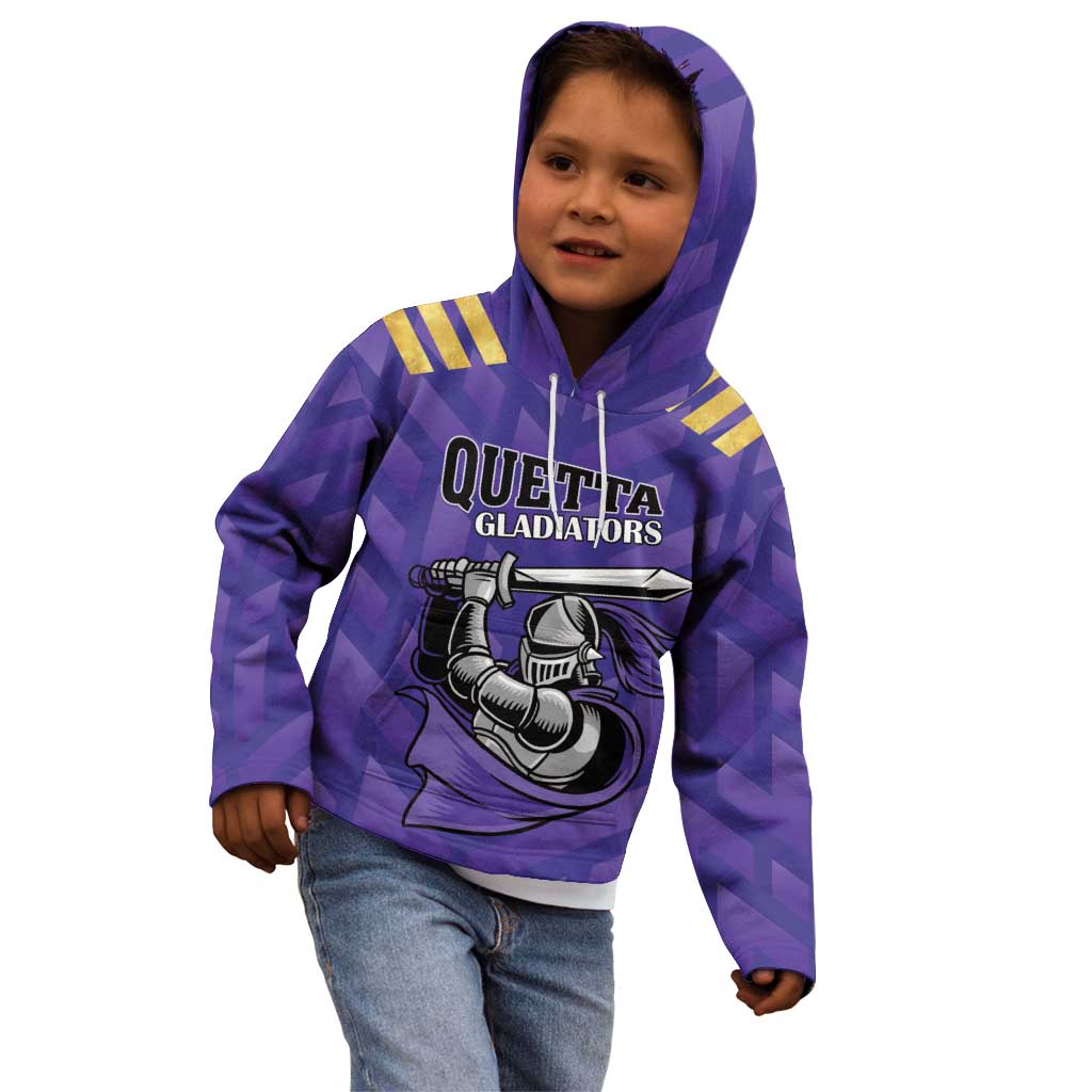 Custom Quetta Cricket Gladiators Kid Hoodie One Force Purple Force - Wonder Print Shop