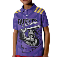 Custom Quetta Cricket Gladiators Kid Polo Shirt One Force Purple Force - Wonder Print Shop