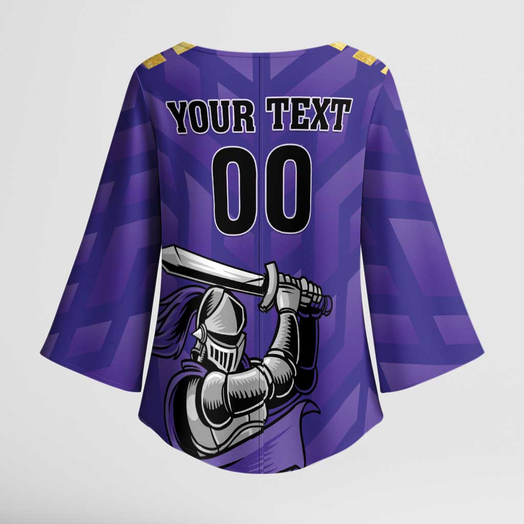 Custom Quetta Cricket Gladiators Kimono Sleeve Blouse One Force Purple Force - Wonder Print Shop