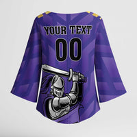 Custom Quetta Cricket Gladiators Kimono Sleeve Blouse One Force Purple Force - Wonder Print Shop