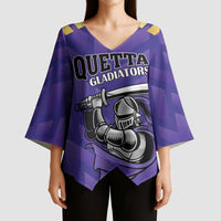 Custom Quetta Cricket Gladiators Kimono Sleeve Blouse One Force Purple Force - Wonder Print Shop