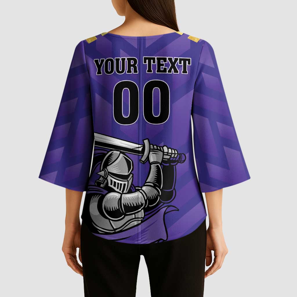Custom Quetta Cricket Gladiators Kimono Sleeve Blouse One Force Purple Force - Wonder Print Shop