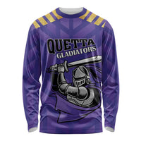 Custom Quetta Cricket Gladiators Long Sleeve Shirt One Force Purple Force - Wonder Print Shop