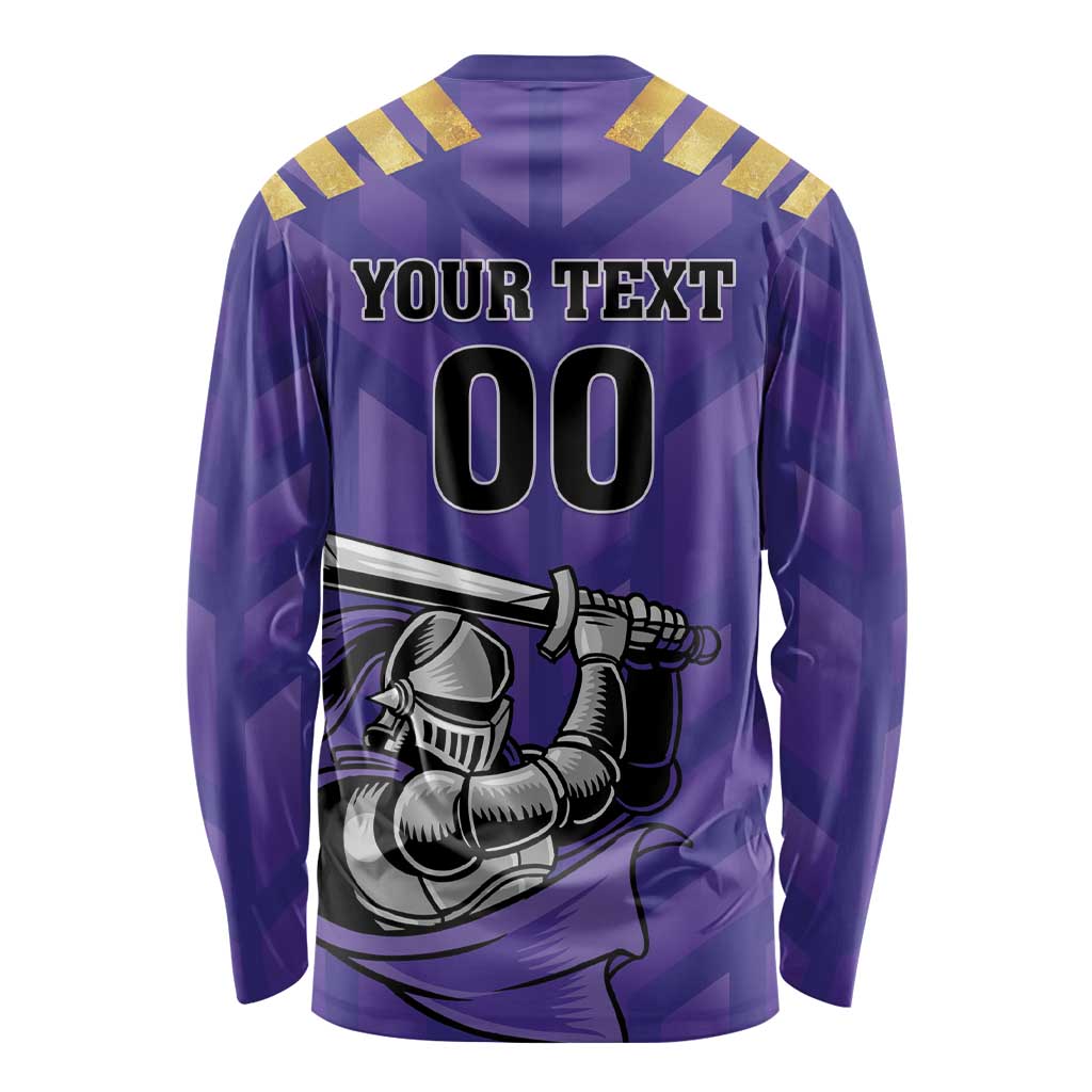 Custom Quetta Cricket Gladiators Long Sleeve Shirt One Force Purple Force - Wonder Print Shop