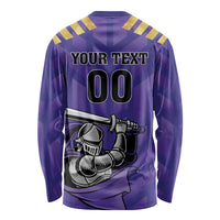 Custom Quetta Cricket Gladiators Long Sleeve Shirt One Force Purple Force - Wonder Print Shop
