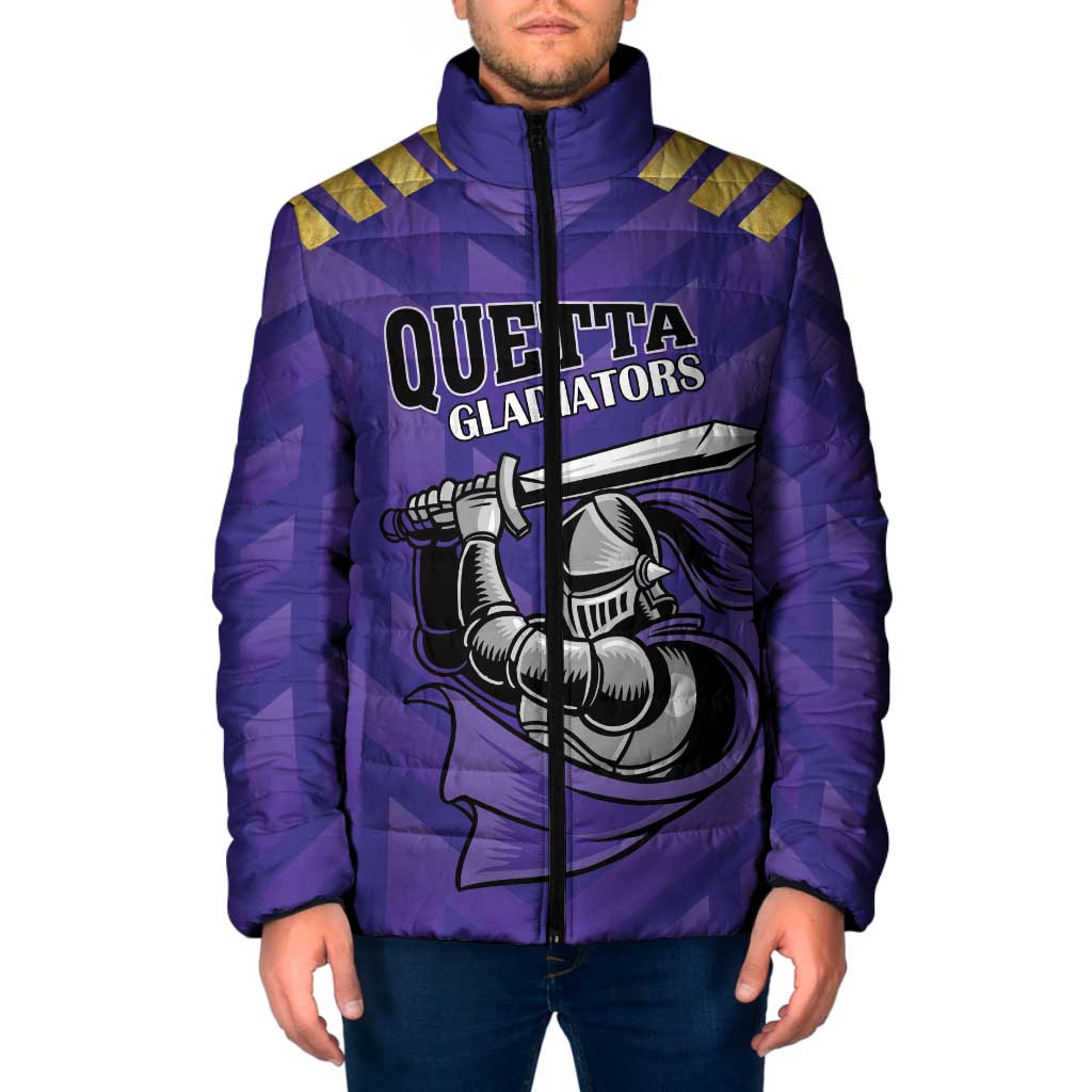 Custom Quetta Cricket Gladiators Padded Jacket One Force Purple Force - Wonder Print Shop