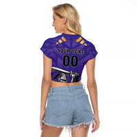Custom Quetta Cricket Gladiators Raglan Cropped T Shirt One Force Purple Force - Wonder Print Shop