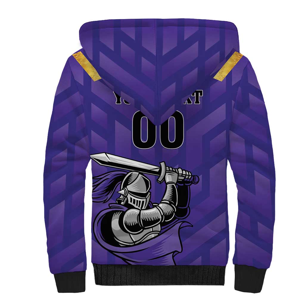 Custom Quetta Cricket Gladiators Sherpa Hoodie One Force Purple Force - Wonder Print Shop