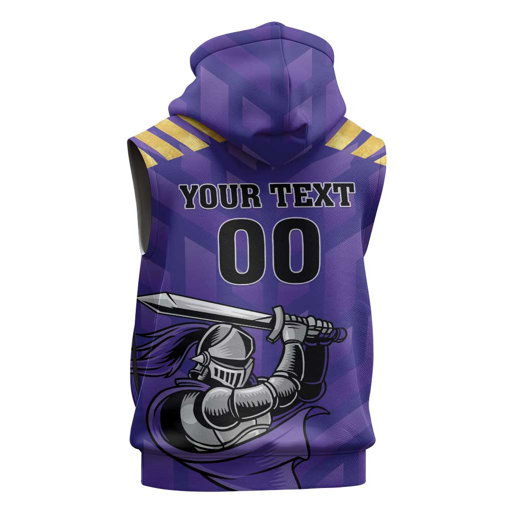 Custom Quetta Cricket Gladiators Sleeveless Hoodie One Force Purple Force - Wonder Print Shop