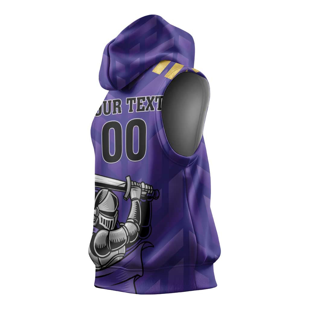 Custom Quetta Cricket Gladiators Sleeveless Hoodie One Force Purple Force - Wonder Print Shop