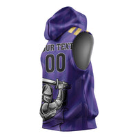 Custom Quetta Cricket Gladiators Sleeveless Hoodie One Force Purple Force - Wonder Print Shop