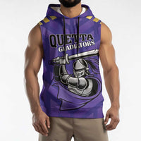 Custom Quetta Cricket Gladiators Sleeveless Hoodie One Force Purple Force - Wonder Print Shop
