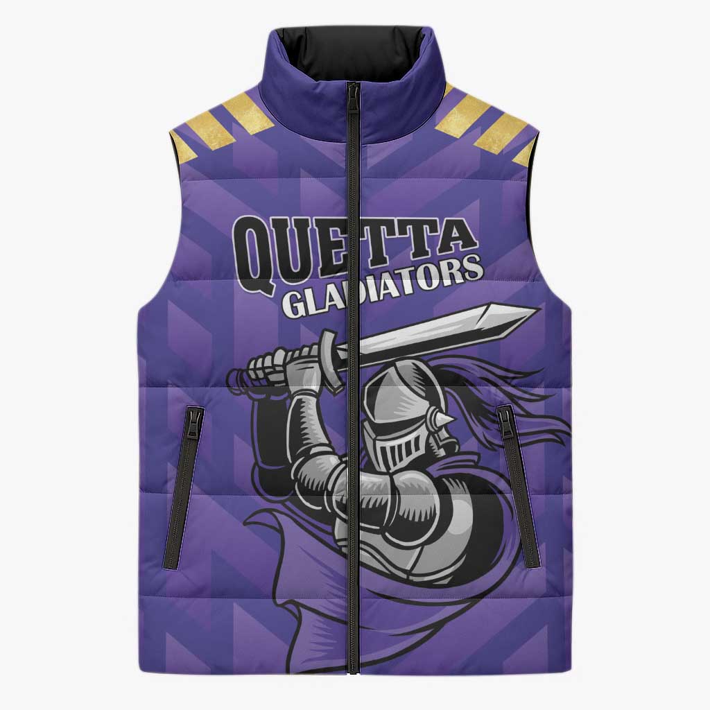 Custom Quetta Cricket Gladiators Sleeveless Puffer Jacket One Force Purple Force - Wonder Print Shop
