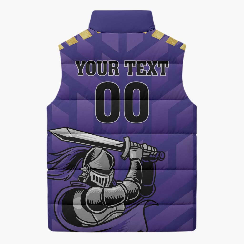 Custom Quetta Cricket Gladiators Sleeveless Puffer Jacket One Force Purple Force - Wonder Print Shop