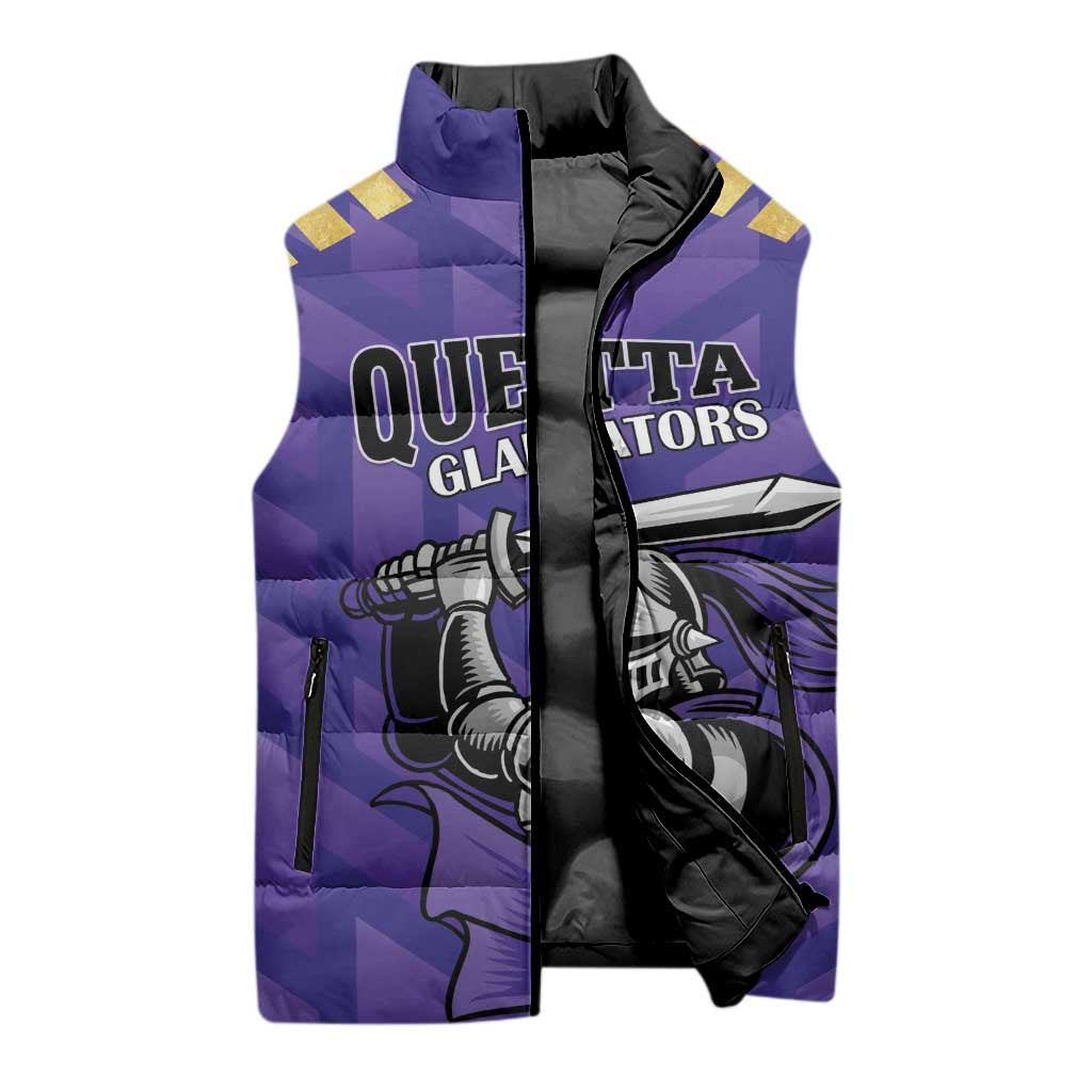 Custom Quetta Cricket Gladiators Sleeveless Puffer Jacket One Force Purple Force - Wonder Print Shop