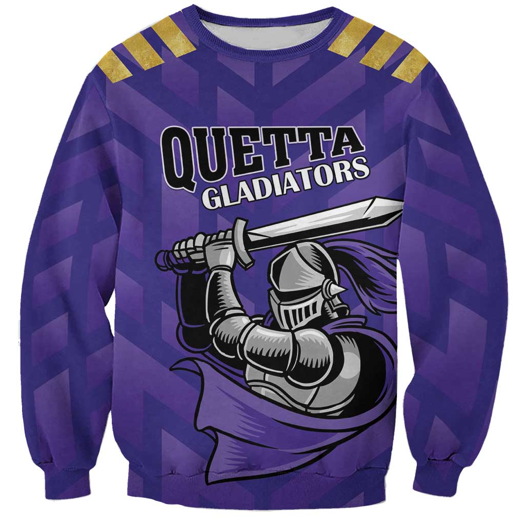 Custom Quetta Cricket Gladiators Sweatshirt One Force Purple Force - Wonder Print Shop