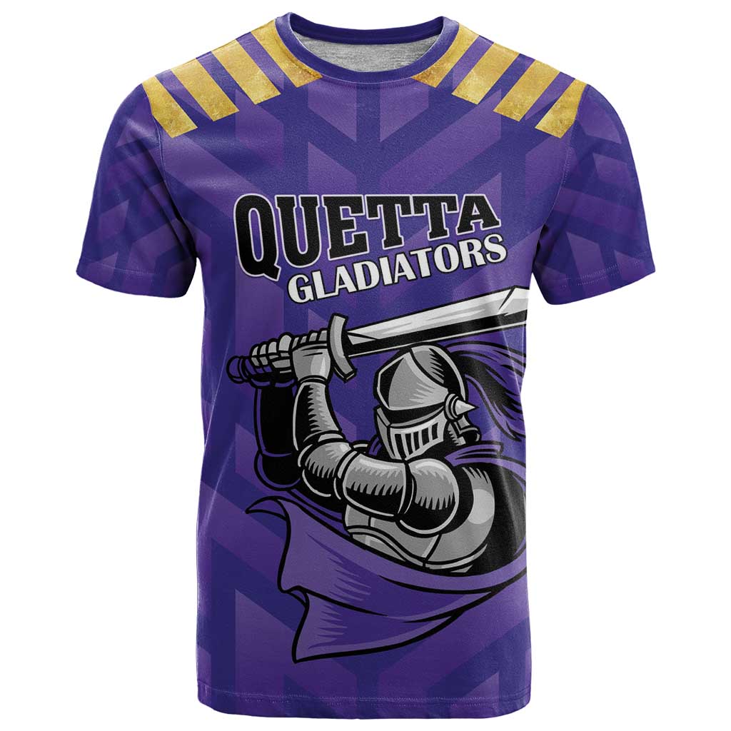 Custom Quetta Cricket Gladiators T Shirt One Force Purple Force - Wonder Print Shop
