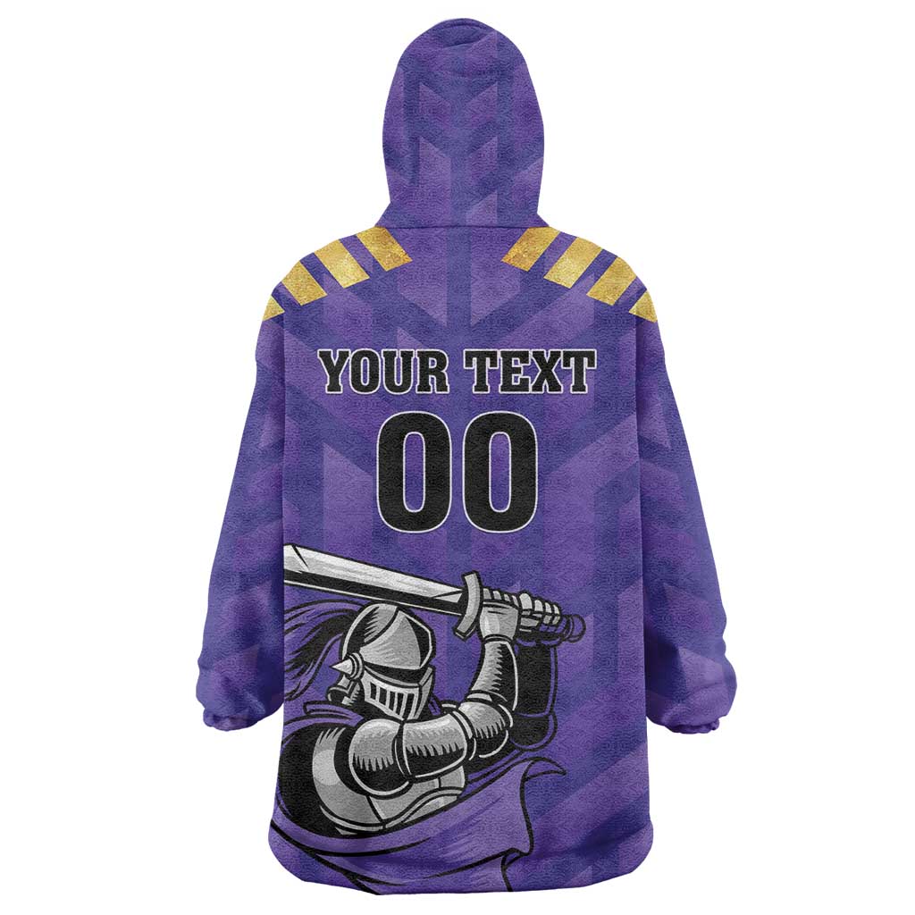 Custom Quetta Cricket Gladiators Wearable Blanket Hoodie One Force Purple Force - Wonder Print Shop