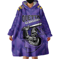 Custom Quetta Cricket Gladiators Wearable Blanket Hoodie One Force Purple Force - Wonder Print Shop