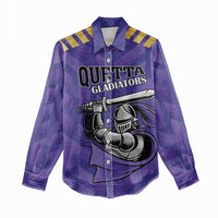 Custom Quetta Cricket Gladiators Women Casual Shirt One Force Purple Force - Wonder Print Shop