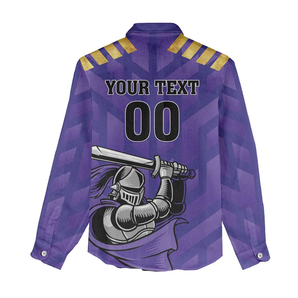 Custom Quetta Cricket Gladiators Women Casual Shirt One Force Purple Force - Wonder Print Shop