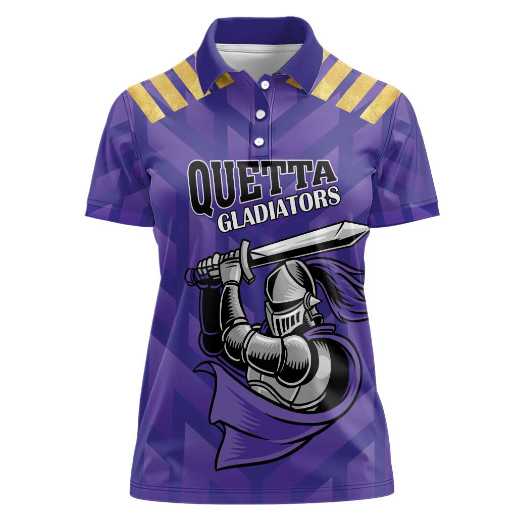 Custom Quetta Cricket Gladiators Women Polo Shirt One Force Purple Force - Wonder Print Shop