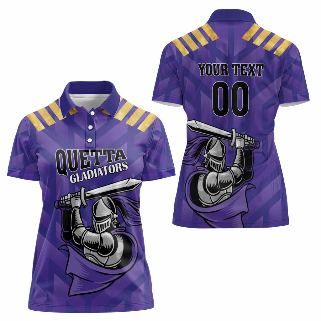 Custom Quetta Cricket Gladiators Women Polo Shirt One Force Purple Force - Wonder Print Shop