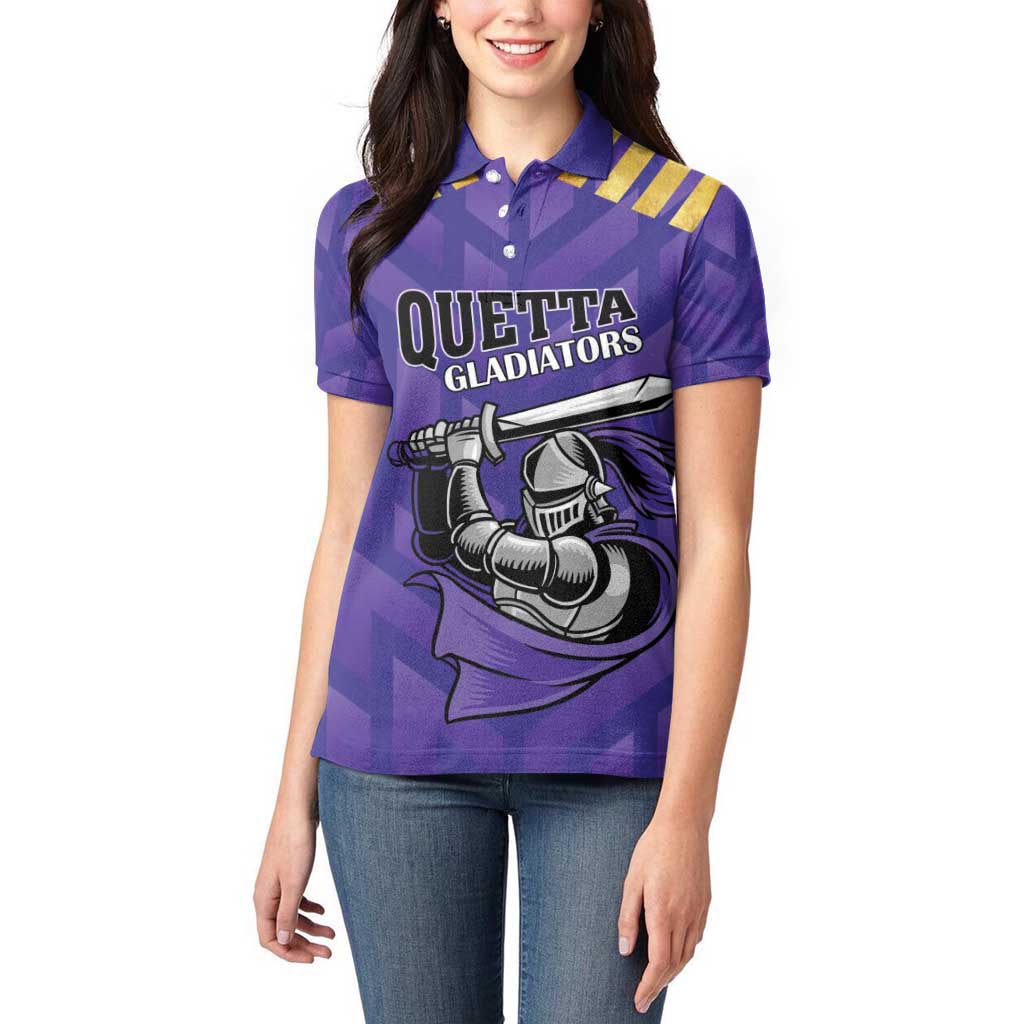 Custom Quetta Cricket Gladiators Women Polo Shirt One Force Purple Force - Wonder Print Shop