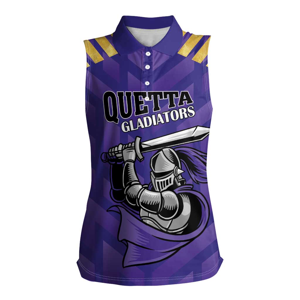 Custom Quetta Cricket Gladiators Women Sleeveless Polo Shirt One Force Purple Force - Wonder Print Shop