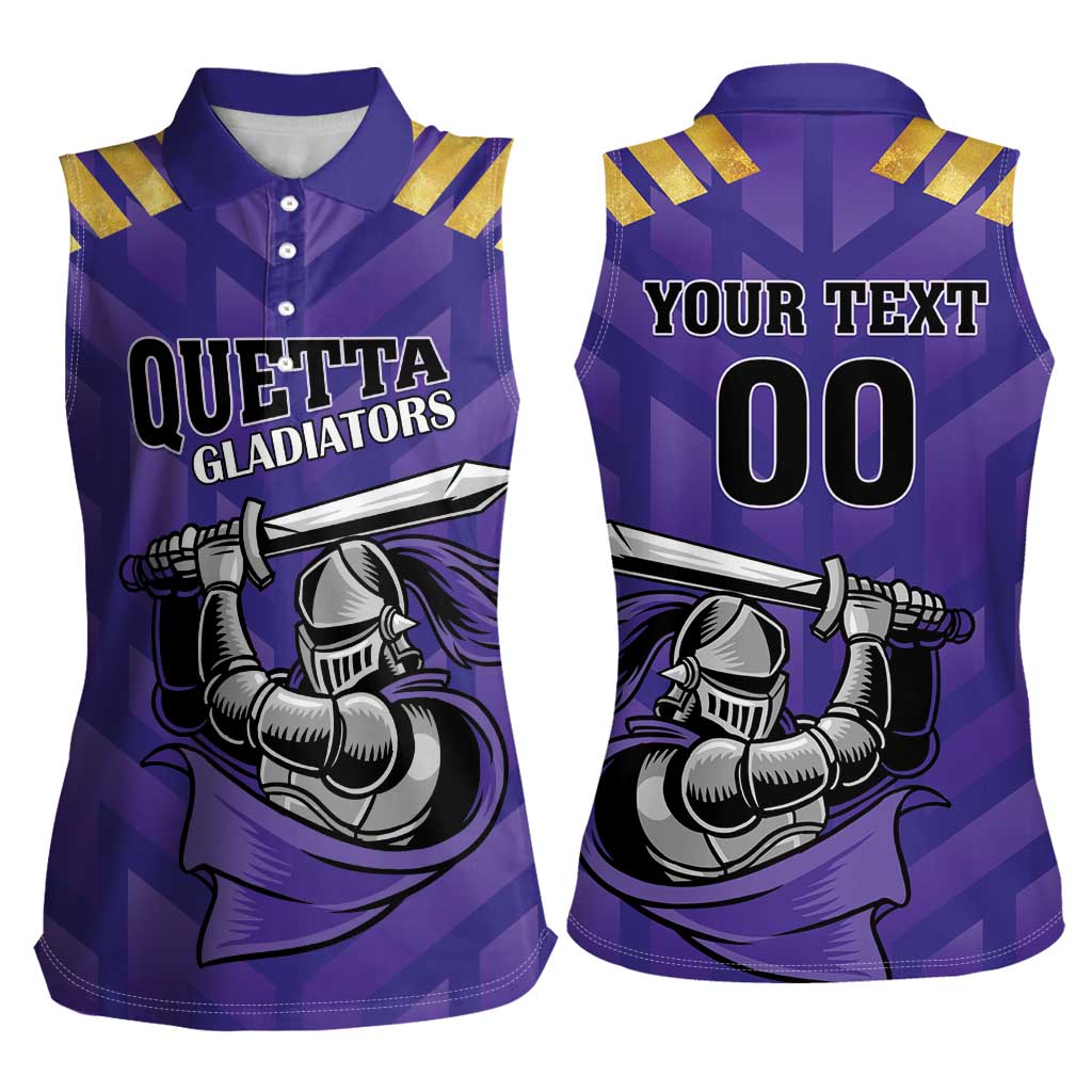 Custom Quetta Cricket Gladiators Women Sleeveless Polo Shirt One Force Purple Force - Wonder Print Shop