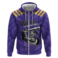 Custom Quetta Cricket Gladiators Zip Hoodie One Force Purple Force - Wonder Print Shop