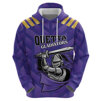 Custom Quetta Cricket Gladiators Zip Hoodie One Force Purple Force - Wonder Print Shop