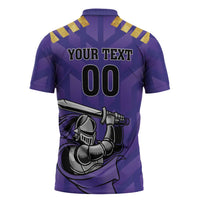 Custom Quetta Cricket Gladiators Zipper Polo Shirt One Force Purple Force - Wonder Print Shop
