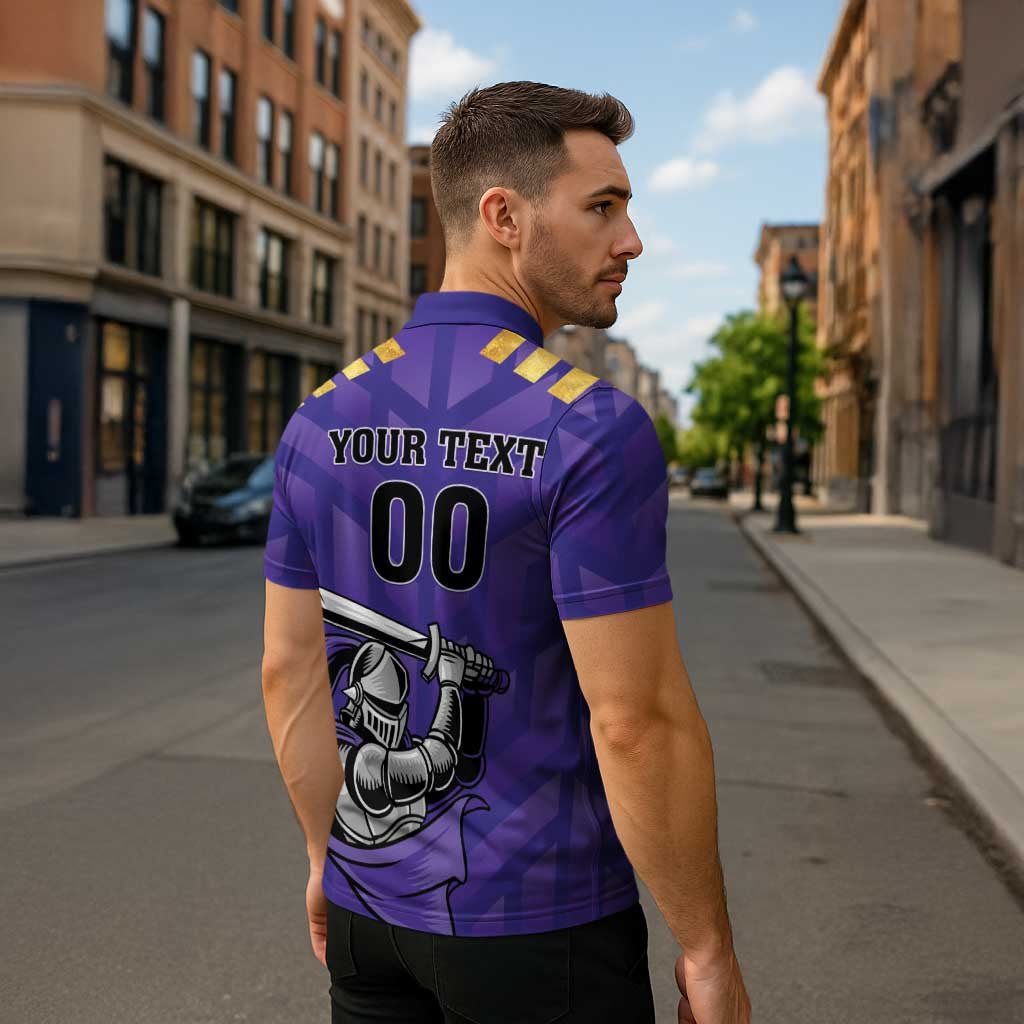 Custom Quetta Cricket Gladiators Zipper Polo Shirt One Force Purple Force - Wonder Print Shop