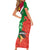Personalised Suriname Independence Day Family Matching Short Sleeve Bodycon Dress and Hawaiian Shirt Lesser Kiskadee With Scarlet Jungle Flame Flower - Wonder Print Shop