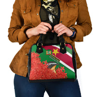 personalised-suriname-independence-day-shoulder-handbag-lesser-kiskadee-with-scarlet-jungle-flame-flower