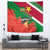 Suriname Independence Day Tapestry Lesser Kiskadee With Scarlet Jungle Flame Flower - Wonder Print Shop