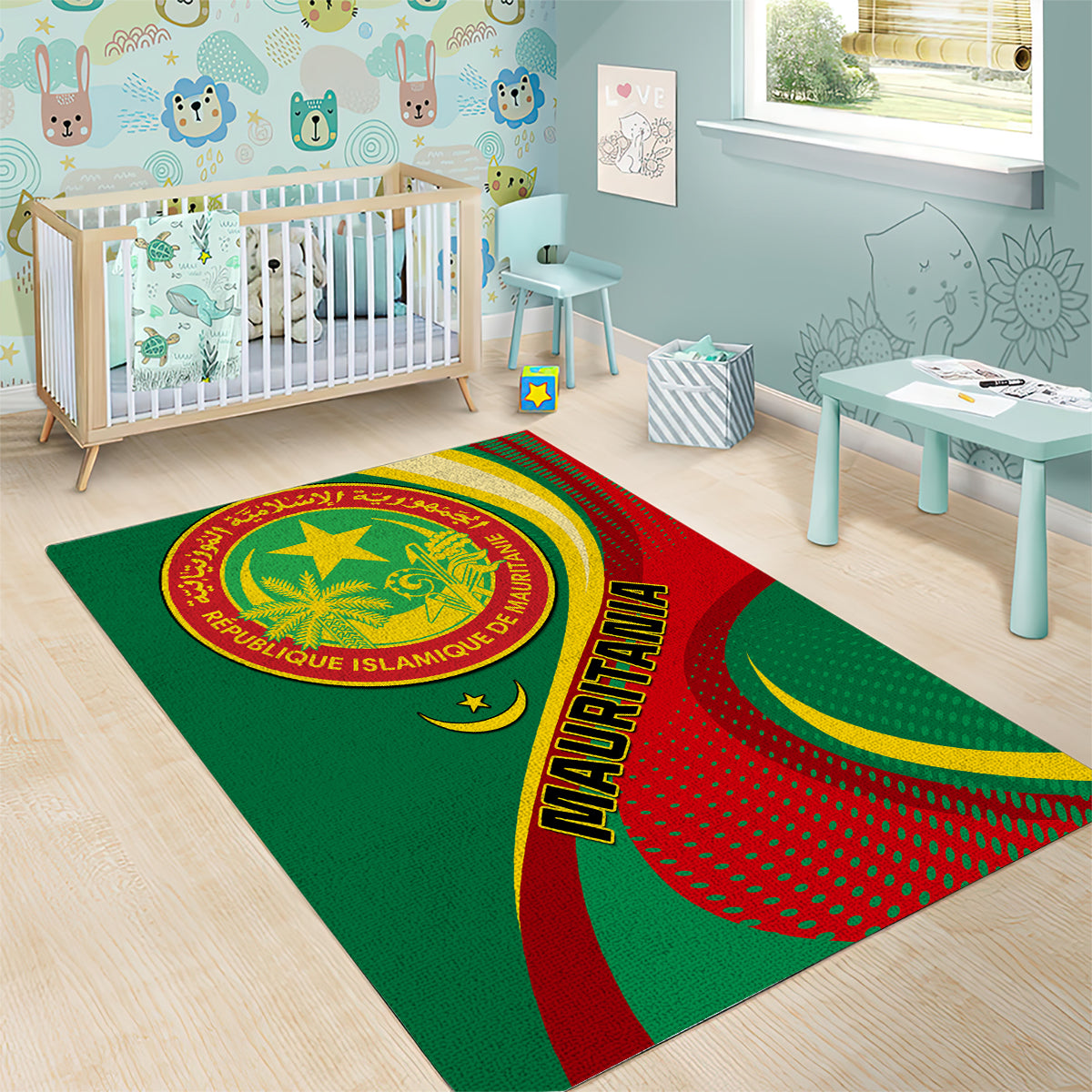 Mauritania Independence Day Area Rug Mauritanian Seal Special Version - Wonder Print Shop