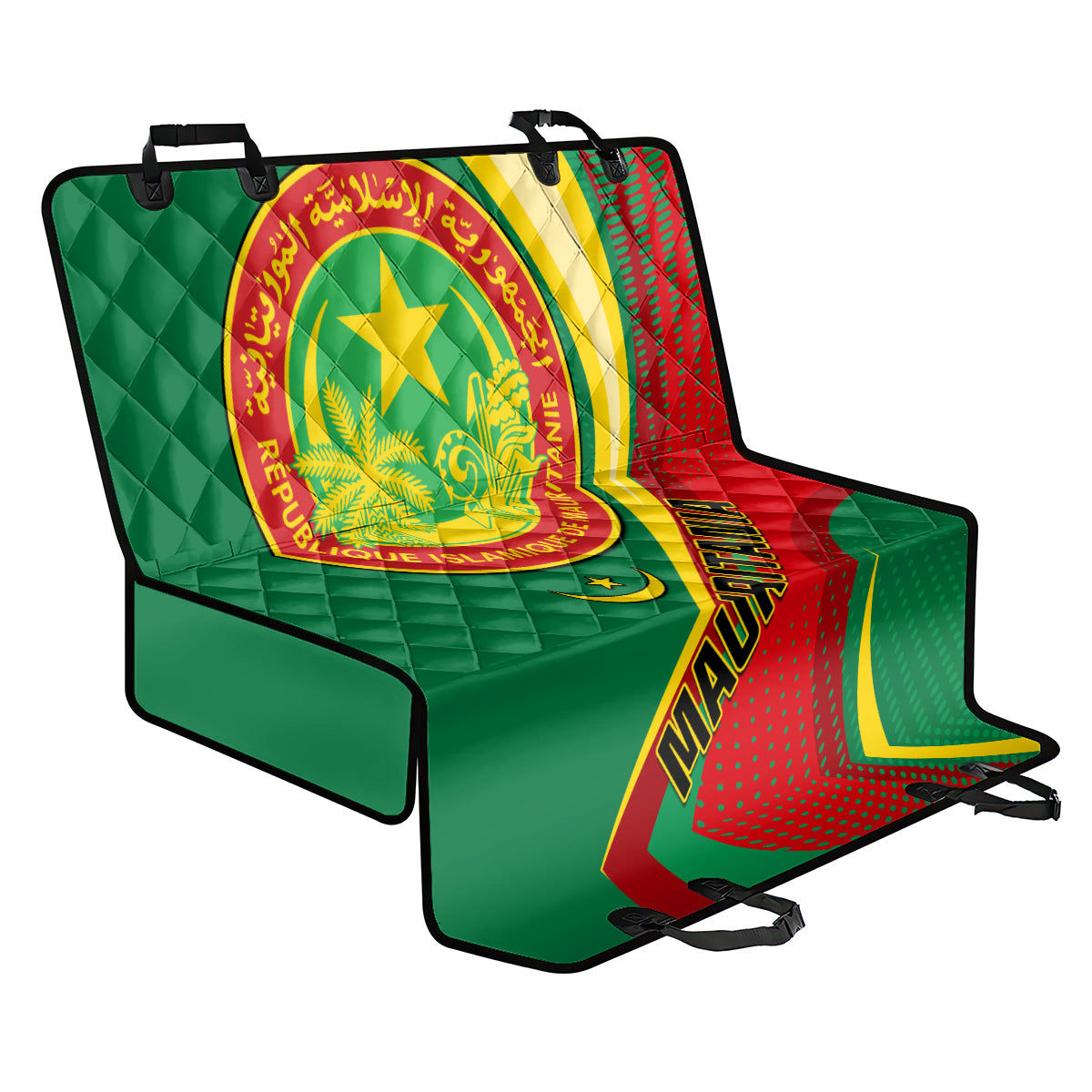 Mauritania Independence Day Back Car Seat Cover Mauritanian Seal Special Version - Wonder Print Shop
