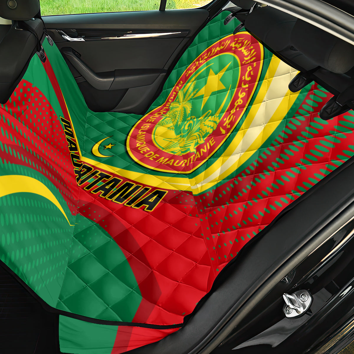 Mauritania Independence Day Back Car Seat Cover Mauritanian Seal Special Version - Wonder Print Shop