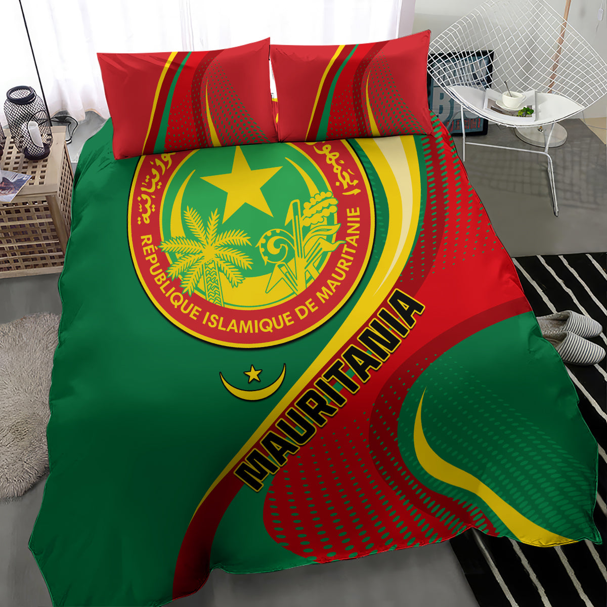 Mauritania Independence Day Bedding Set Mauritanian Seal Special Version - Wonder Print Shop