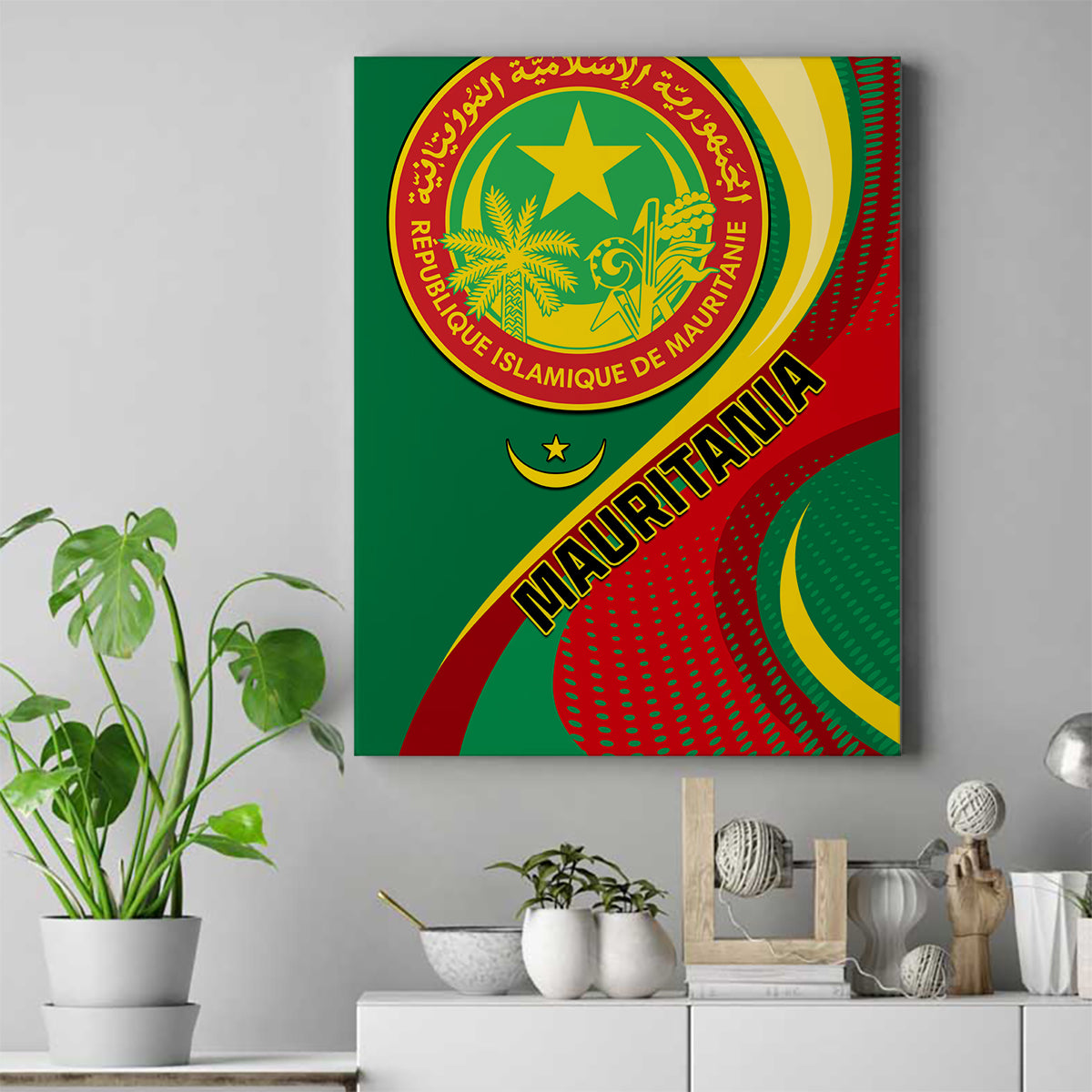 Mauritania Independence Day Canvas Wall Art Mauritanian Seal Special Version - Wonder Print Shop