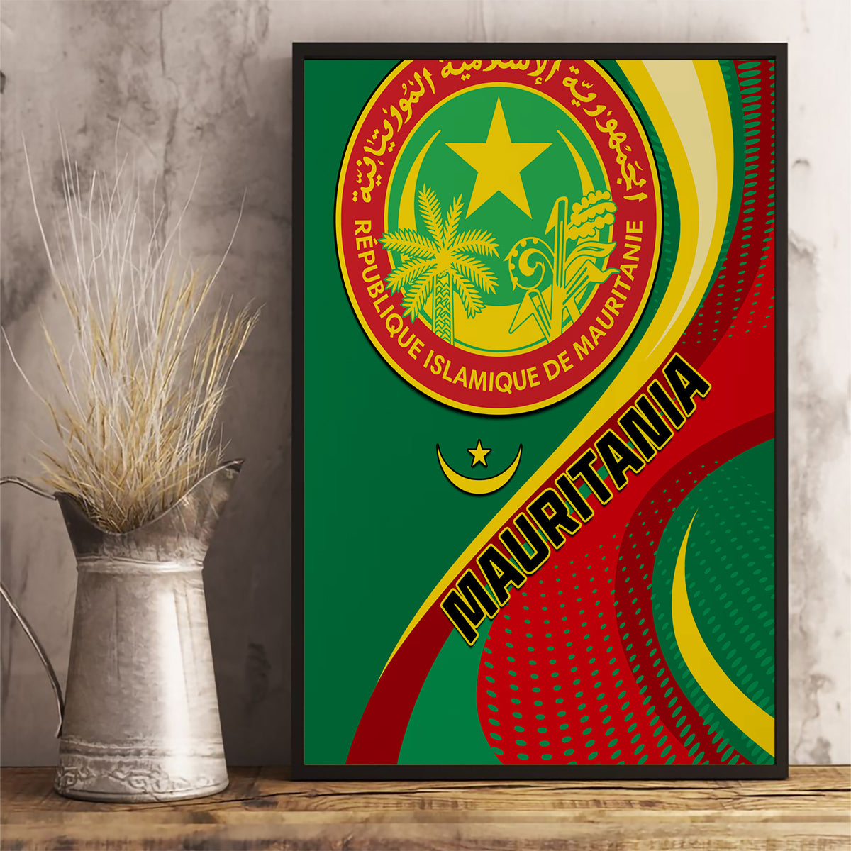 Mauritania Independence Day Canvas Wall Art Mauritanian Seal Special Version - Wonder Print Shop