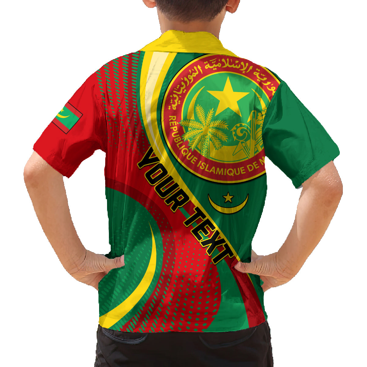 Personalised Mauritania Independence Day Family Matching Puletasi Dress and Hawaiian Shirt Mauritanian Seal Special Version - Wonder Print Shop